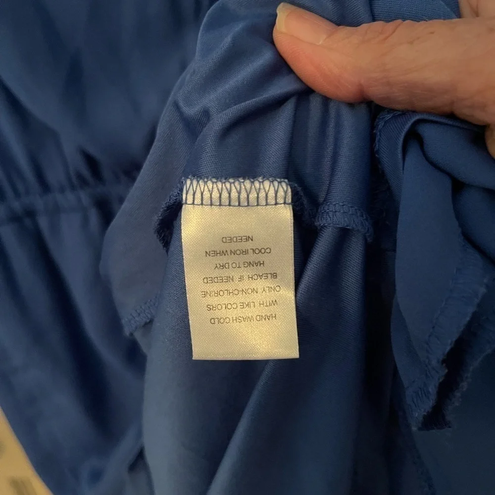 Daniel Rainn Navy Blue Dress Drawstring Waist 3/4 Sleeves - Picture 10 of 11